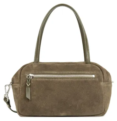 Image de Lancaster Sac à main Zippé M Suède IT Kaki foncé