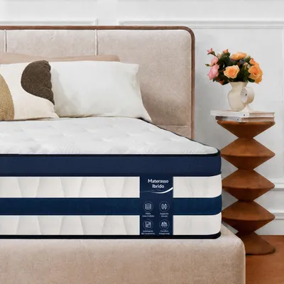 Immagine prodotto di Materasso da 140x200 cm, altezza 26 cm, con topper integrato, materasso a 7 zone con molle insacchettate, rigidità H3/H4.