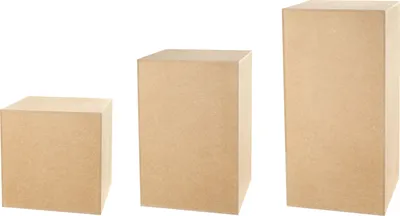 Produktbild von Dekosäule Unlackiertes MDF - Blumensäule für Wohnzimmer - Blumenständer - Podest Deko für Figuren - Pflanzenständer - Deko Wohnzimmer 40+60+80-3 Stück