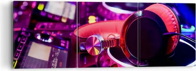Produktbild von Bild auf Leinwand - Leinwandbild - DJ Disco Nachtclub Audio - 90x30cm - Wand Bild - Wanddeko - Leinwanddruck - Bilder - Kunstdruck - Wanddekoration - Leinwand bilder - Wandkunst - CA90x30-2404