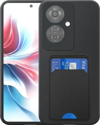 Obrázok produktu pre Vhodné pre telefón Oppo Reno 11F s držiakom kariet TPU - pružný zadný kryt Silikónové puzdro TPU s otvorom na karty - čierne - Smartphonics