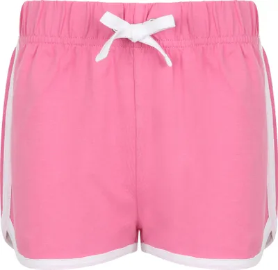 Produktbild von Skinni Minni Kinder Retro Sport Shorts RW4753 (11-12 Jahre (152)) (Helles Rosa/ Weiß)