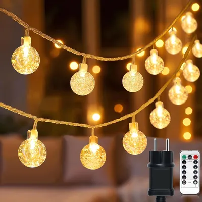 LED-Lichterkette 120 LEDs, 15 m, IP65, 8 Modi, graphitgrün