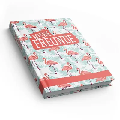Produktbild von itenga Freundebuch Flamingo Muster DIN A5, 88 Seiten