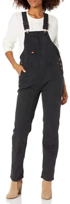Obrázek produktu pro Dickies Dámské overaly z husté bavlny s dvojitou přední částí, barva černá, velikost S