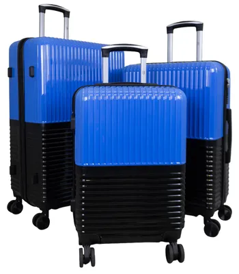 Produktbild von Hartschalen Trolley Set mit tollem Farbdesign Riga Blau-Schwarz Gr. M, L und XL