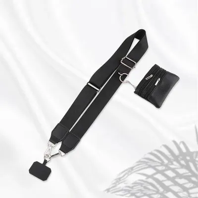 Immagine prodotto di Supporto per telefono da spalla, cinturino regolabile con bracciale, cinturino a clip per telefono con portamonete