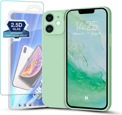 Produktbild von Hülle für iPhone 15 Plus mit 9H Displayglas Displayschutz Plus Case Cover Bumper Silikon Softgrip Schutzhülle Farbe: Türkis