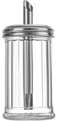 Zuckerflasche aus Glas 330 ml mit Edelstahldeckel