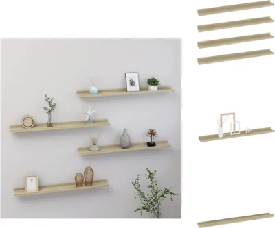 Zdjęcie produktu dla vidaXL Półki ścienne 4 szt. Dąb sonoma 80x9x3 cm - Półki ścienne
