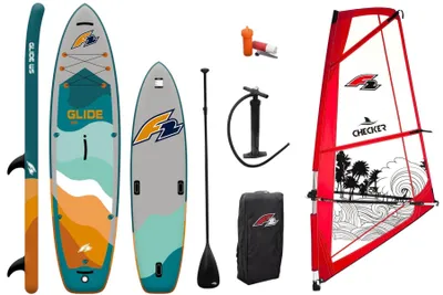 Produktbild von F2 GLIDE Windsurf 10.8 iSUP Board Stand Up Paddle Surfboard Checker 4,5qm Rigg
