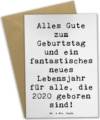 Produktbild von Mr. & Mrs. Panda Beileidskarte Spruch 2020 Geburtstag Glückwünsche - Weiß - Geschenk, Grußkarte, hochzeitskarten, Erinnerungen, Feiern, Glückwunsch, Grußkarten, Alter