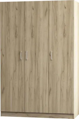 Immagine prodotto di Milani Home - armadio 3 ante 120 x 46 x 190 cm, effetto legno, truciolare bilaminato, per camera da letto e ingresso