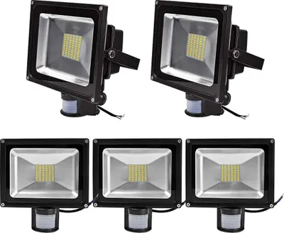 Produktbild von Greenmigo 5pcs 50W LED Strahler Fluter Licht Warmweiss mit Bewegungsmelder,Außenstrahler Wandstrahler Schwarz Aluminium IP65 Wasserdicht AC 85 - 265V