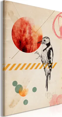 Produktbild von Italienischer Leinwand Leinwandbild - Bird Mail (1 Part) Vertical 40x60 cm Tiere g-A-0325-b-a