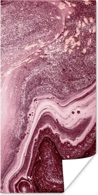 Produktbild von MuchoWow® Poster Naturstein - Rosa - Glitter 60x120 cm - Wandschmuck