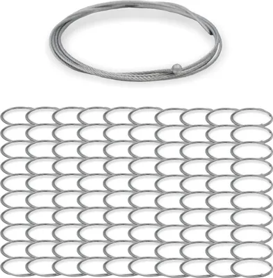 Produktbild von 100x Drahtseil Ø 1,5 mm, 7x7 mit Kugelnippel Ø 4,5 / 5,0 mm, Stahl verzinkt | Länge 300 mm