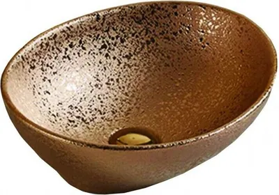 Produktbild von Waschbecken Aufsatzwaschen Keramikspüle Waschtisch Kreamik Gold Antik Barok Retro 40,5x33x14cm