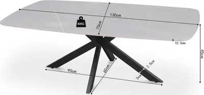 Produktbild von Couchtisch Helios | 130 x 70 x 45 cm | Grau