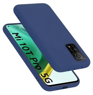 A blue phone case is shown on a white background, with the phone inside the case visible.