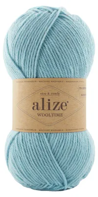 100g Sockenwolle Alize Wooltime 522 hellblau