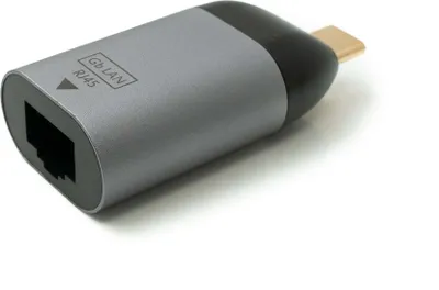 Produktbild von SYSTEM-S LAN Adapter RJ45 Buchse zu USB 3.1 Typ C Stecker Kabel in Grau