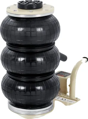 Obrázok produktu pre Trojitý vzduchový zdvihák, nosnosť 3000 kg, rozsah zdvíhania 14-45 cm, rýchla prevádzka za 5 sekúnd, biely