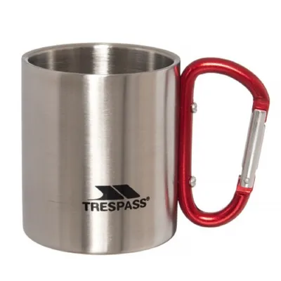 Produktbild von Trespass Bruski Camping-Becher / Reisebecher mit Karabinerhaken TP564 (Einheitsgröße) (Silber)