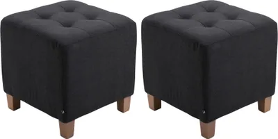 Produktbild von 2er Set Sitzhocker HLO-CP85, antik-hell  schwarz