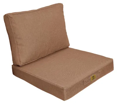 Image de Coussins pour fauteuil effet lin déhoussable 50x50cm Terracotta