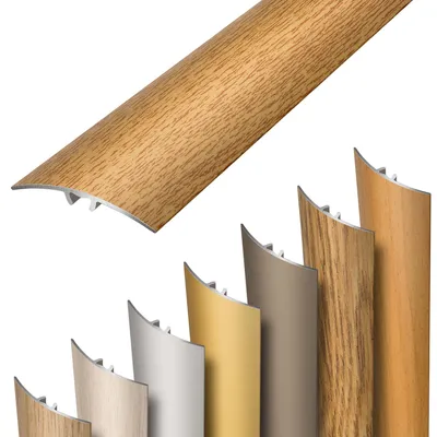 Produktbild von Dalsys Übergangsprofil selbstklebend, zum Stecken und verbinden 93cm x 37mm aus Aluminium, Boden Übergangsleiste Höhenausgleich in Edle Eiche
