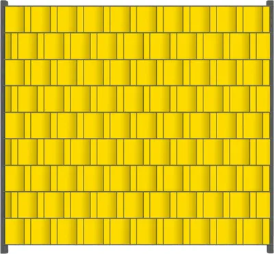 Produktbild von Wallario Zaunsichtschutz mit Motiv Gelb für Ein- und Doppelstabmatten Zäune in der Größe 200 x 180 cm
