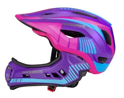 Produktbild von ROCKBROS Fahrradhelm Integralhelm Kinderhelm Helm Abnehmbar 54-57CM lila