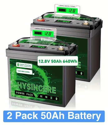 Obrázok produktu pre 12,8V LiFePO4 batéria – lítiová batéria – batéria pre karavany – záložná batéria – solárna batéria – balenie 2 kusy, 50 Ah – ochrana BMS (50A)