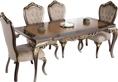 Productafbeelding van Esszimmerstuhl Stuhl Stühle Holz Luxus Esszimmer Ess Stoff Stil Barock 1x Sessel