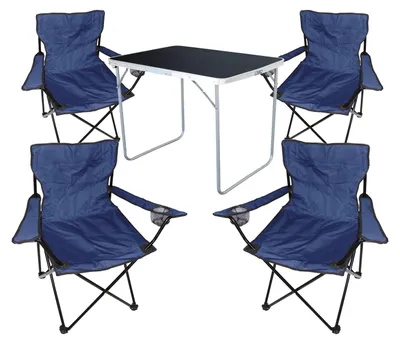 5-tlg Camping Set Gartenmöbel Campingtisch  4 Campingstuhl Klappstuhl