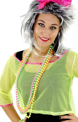 Produktbild von 4er Set 80er Jahre Neon Perlenketten