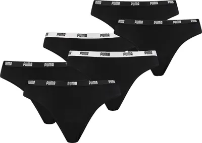 Produktbild von PUMA Damen Iconic String, 6er Pack - Soft Baumwolle Stretch Schwarz XL