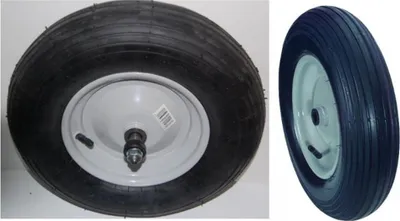 Produktbild von Luftbereiftes Rad 400x100 4PR Stahlfelge mit Rollenlager für Schubkarre