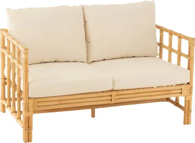 Produktbild von Zweisitzersofa aus Rattan mit Kissen