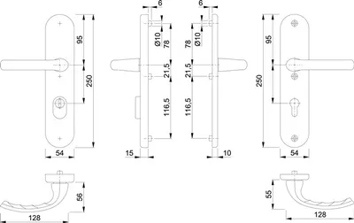 Produktbild von Hoppe Schutz-Drückergarnitur Tokyo 76G / 3332ZA / 3440 / 1710 ES1 (SK2) PZ ZA - 3666852