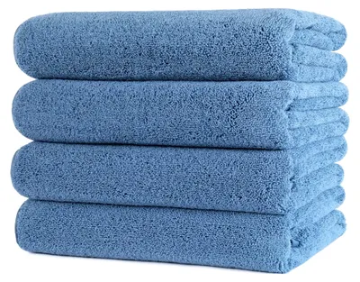 Produktbild von Mikrofaser-Badetücher - fusselfrei und schnelltrocknend - Blau - 145 x 76 cm - 4 Stück