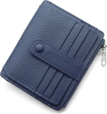 Produktbild von Damen Herren Klein Echtes Leder Kreditkartenetui RFID Schutz Geldbeutel mit Münzfach, Mini Männer Portemonnaie 14 Kartenhalter Slim Geschenkbox