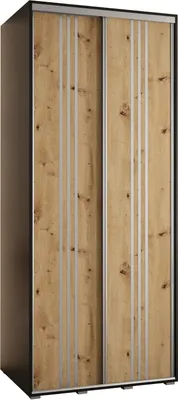 Produktbild von MEBLE KRYSPOL Davos 6 Schrank, zwei Türen - 235,2x100x60 cm - Schwarz Artisan Silber