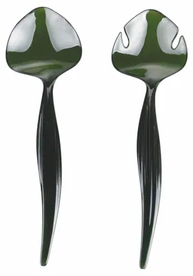 Salatbesteck 2-teilig, grün, Polystyrol, 27 x 8 cm, La Cucina
