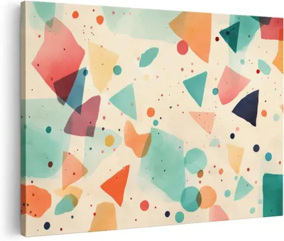 Zdjęcie produktu dla Abstrakcyjny obraz na płótnie, kolorowy, 90x60 cm, geometryczna dekoracja ścienna do salonu