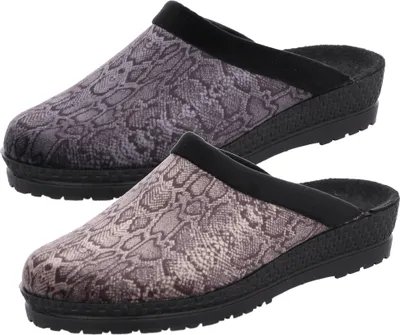 Produktbild von Rohde Damen Pantoffel Keilabsatz Hausschuh Animal Print Neustadt-D 2287, Größe:40 EU, Farbe:Grau