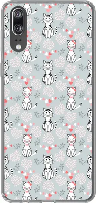 Produktbild von MuchoWow® Handyhülle Schutzhülle Hülle für Telefoonhoesje Huawei P20 Muster - Katze - Herz - Mädchen - Kinder - Mädchen Silikon Softcase Handy Hülle - Hardcover