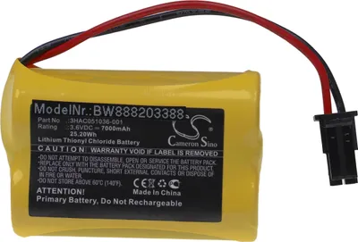 Produktbild von vhbw 1x Batterie Ersatz für 3HAC051036-001 REV02 für PLC Programmable Logic Controller (7000 mAh, 3,6 V, Li-SOCl2)