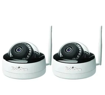 Zdjęcie produktu dla 2 kamery kopułkowe RobiCam, 5 MP, wysoka rozdzielczość, Wi-Fi, gniazdo na kartę pamięci, dwukierunkowy dźwięk, monitoring Wi-Fi, kamery IP kopułkowe, t